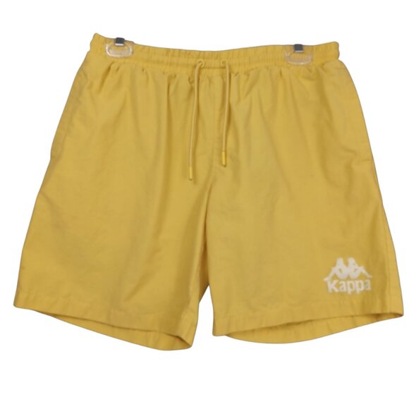 KAPPA Men's Yellow Nylon Active Shorts Size Large Athletic Swim Summer - Picture 1 of 7
